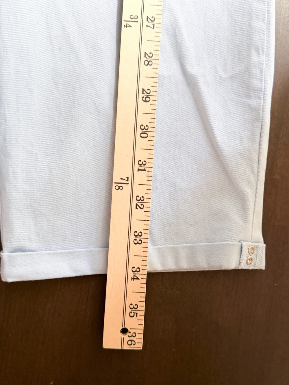 NYDJ Lift Tuck Crop Capri Pants Blue Stretch Cotton Rhinestone Cuff Sz 16 NWOT - Picture 11 of 11